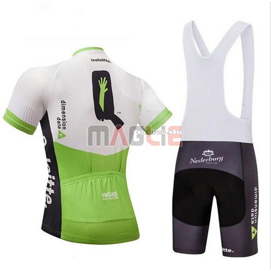 2018 Maglia Dimension Data Manica Corta Bianco e Verde